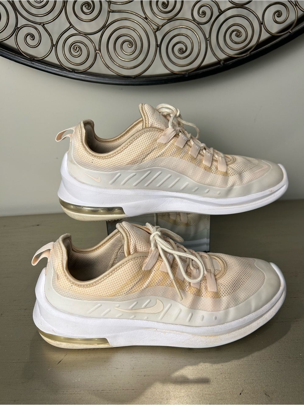 Nike Women's Cream and Gold Athletic Sneakers